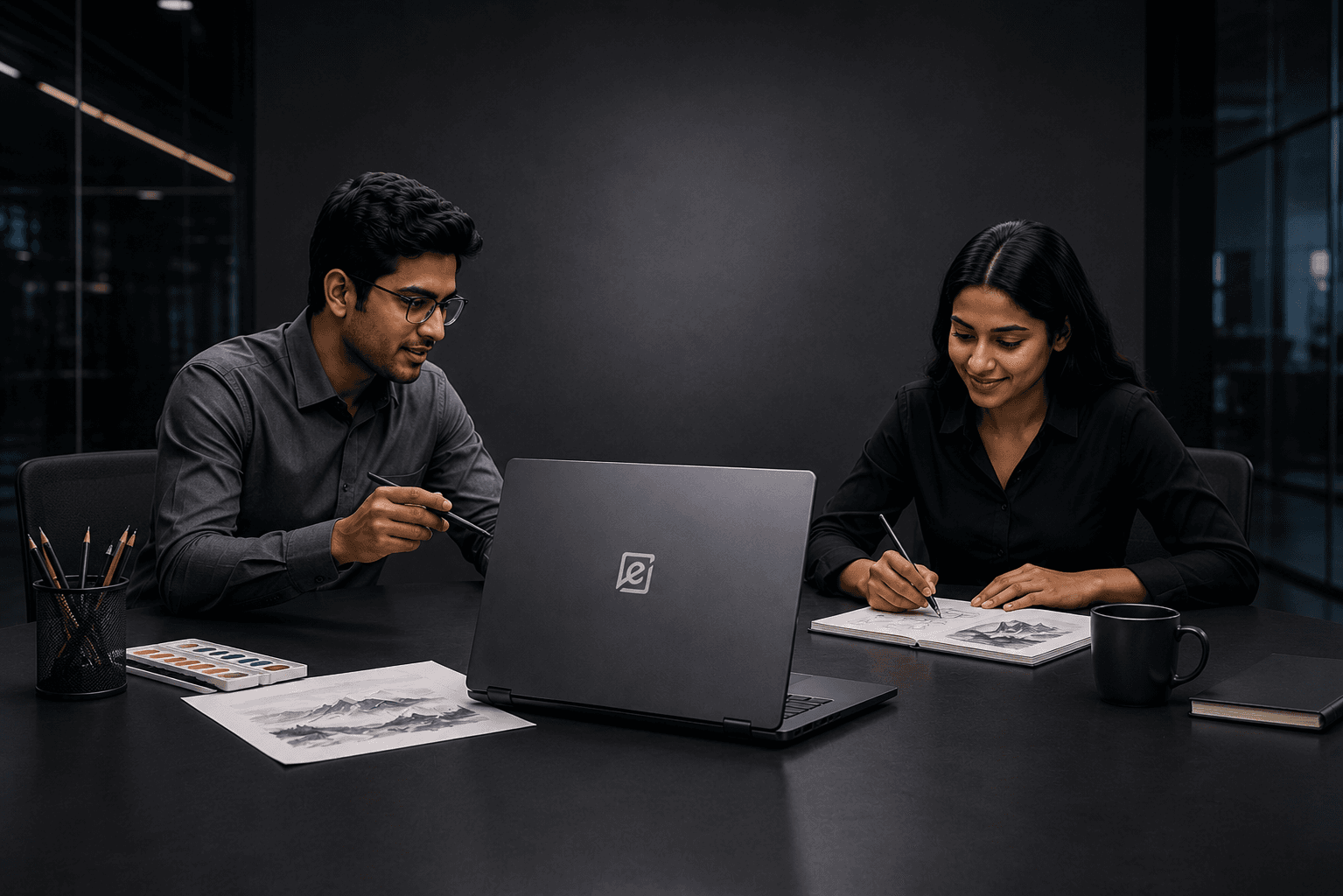Team collaborating with Ention ecosystem